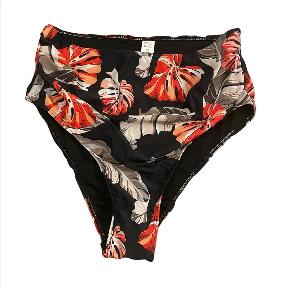 Floral High Waisted Bikini Bottoms